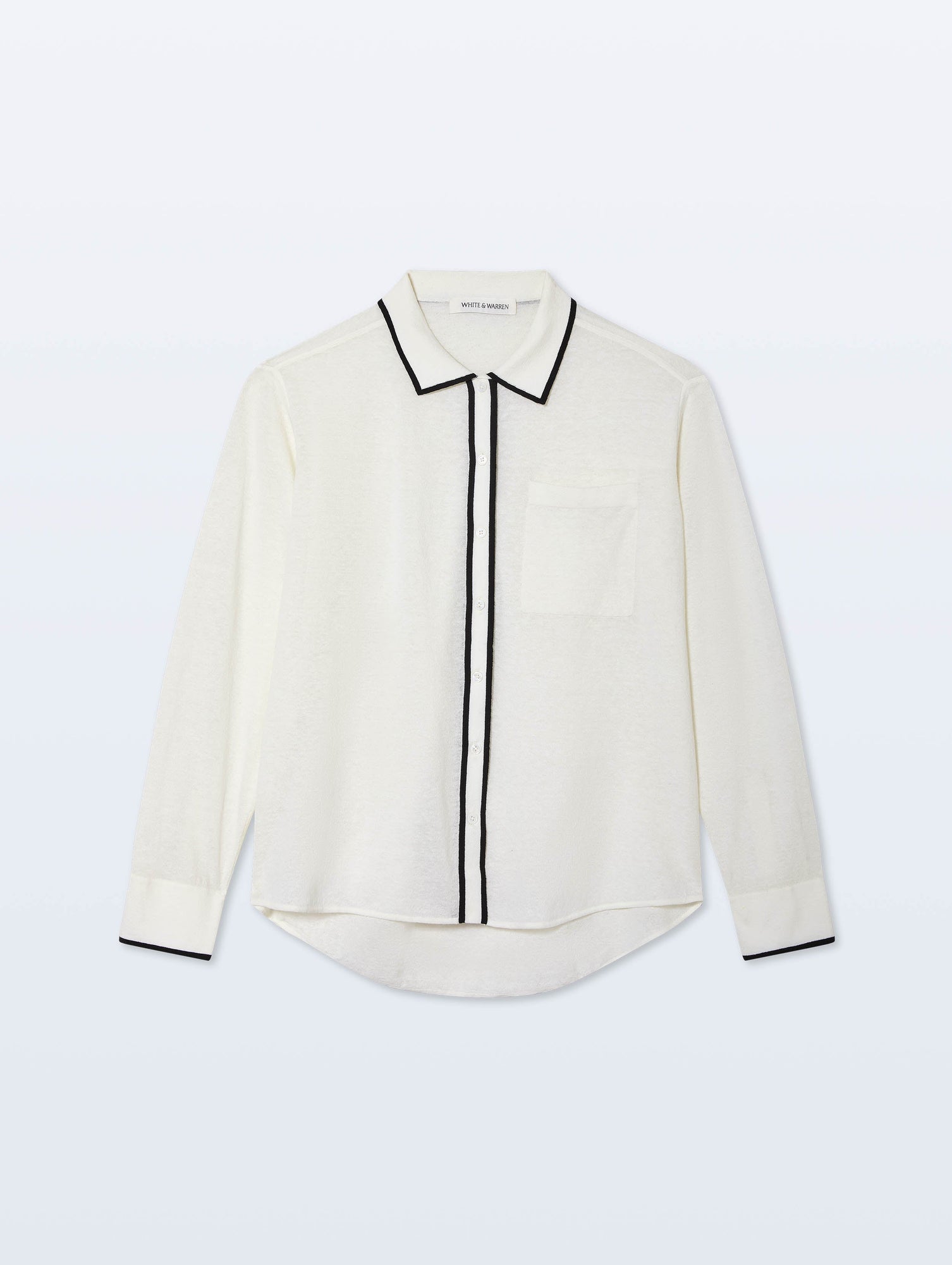 Linen Blend Shirt | White/Black
