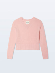 Cashmere Featherweight V Neck | Clay Pink
