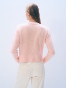 Cashmere Featherweight V Neck | Clay Pink