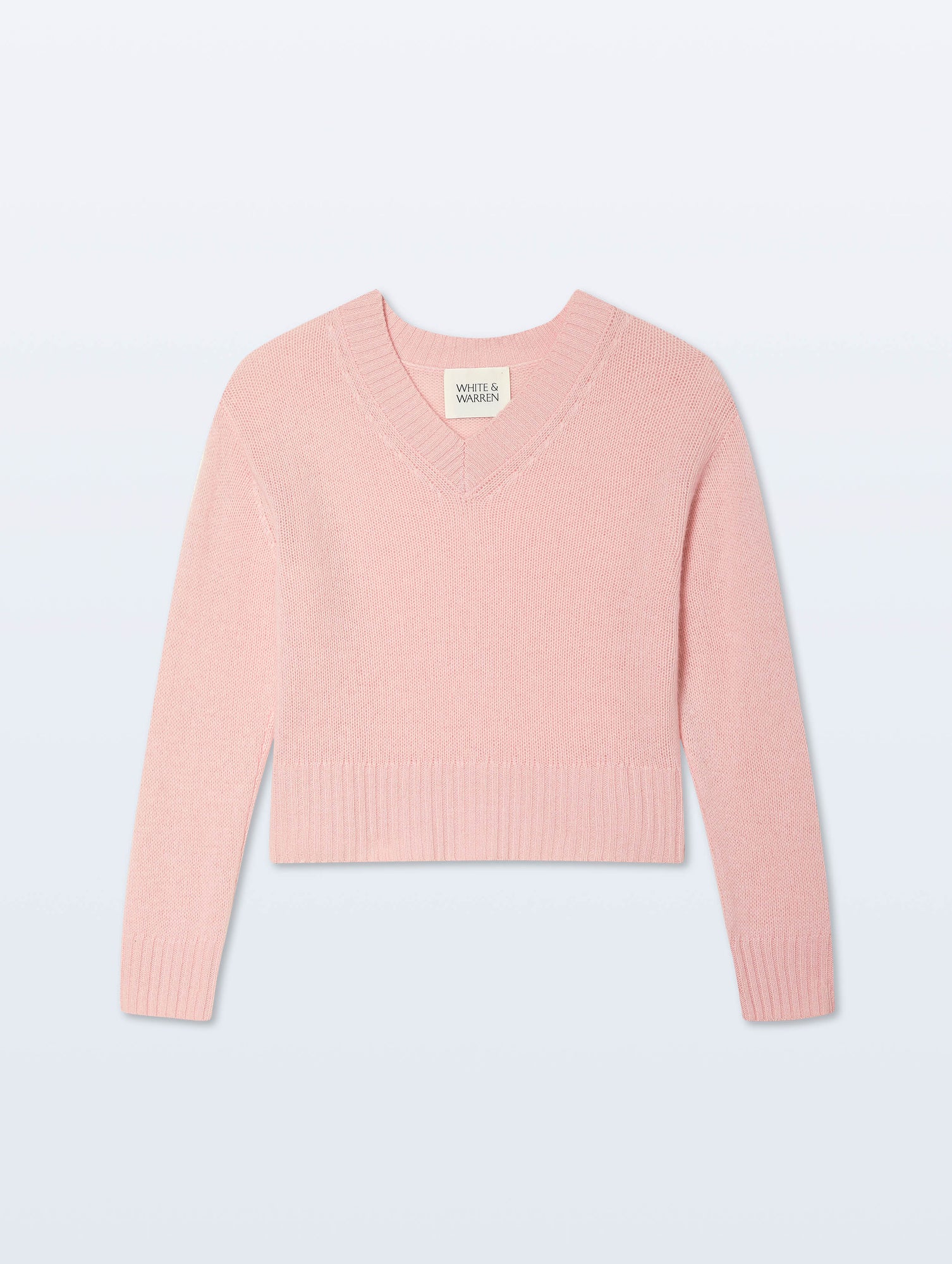 Cashmere Featherweight V Neck | Clay Pink