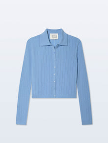Cashmere Pointelle Shirt | Blue Vapor