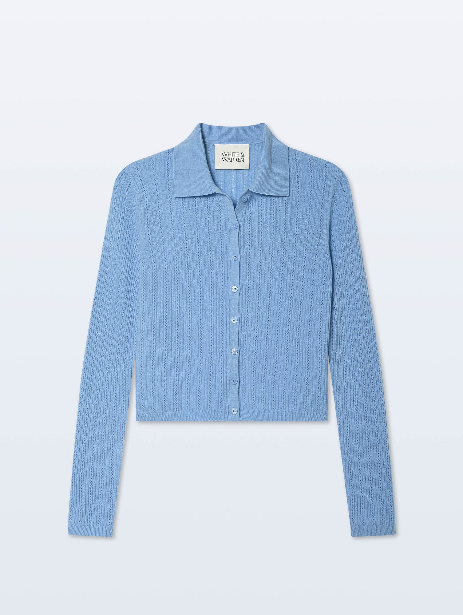 Cashmere Pointelle Shirt | Blue Vapor
