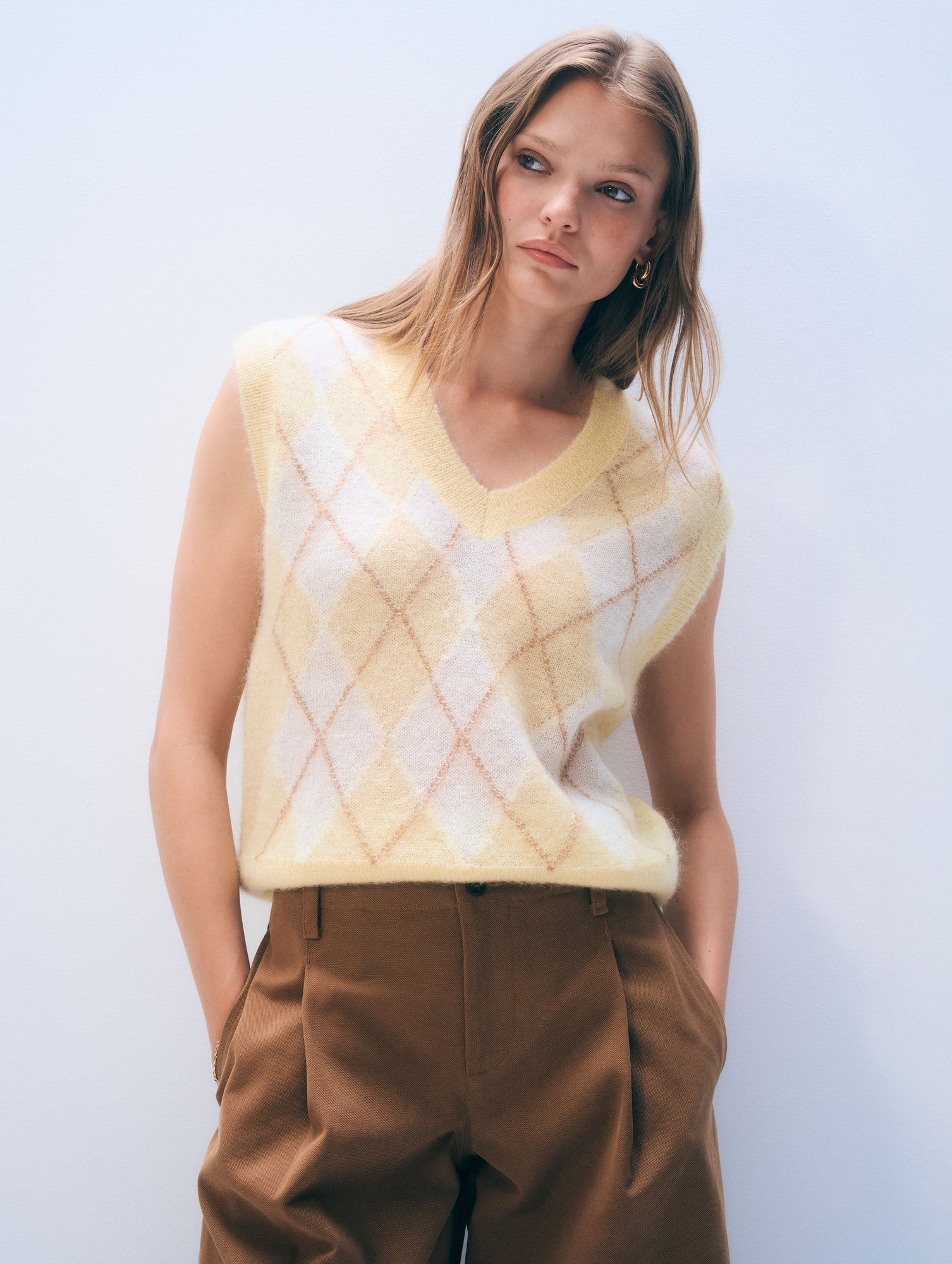 Mohair Luxe Argyle Vest | Lemonade Combo