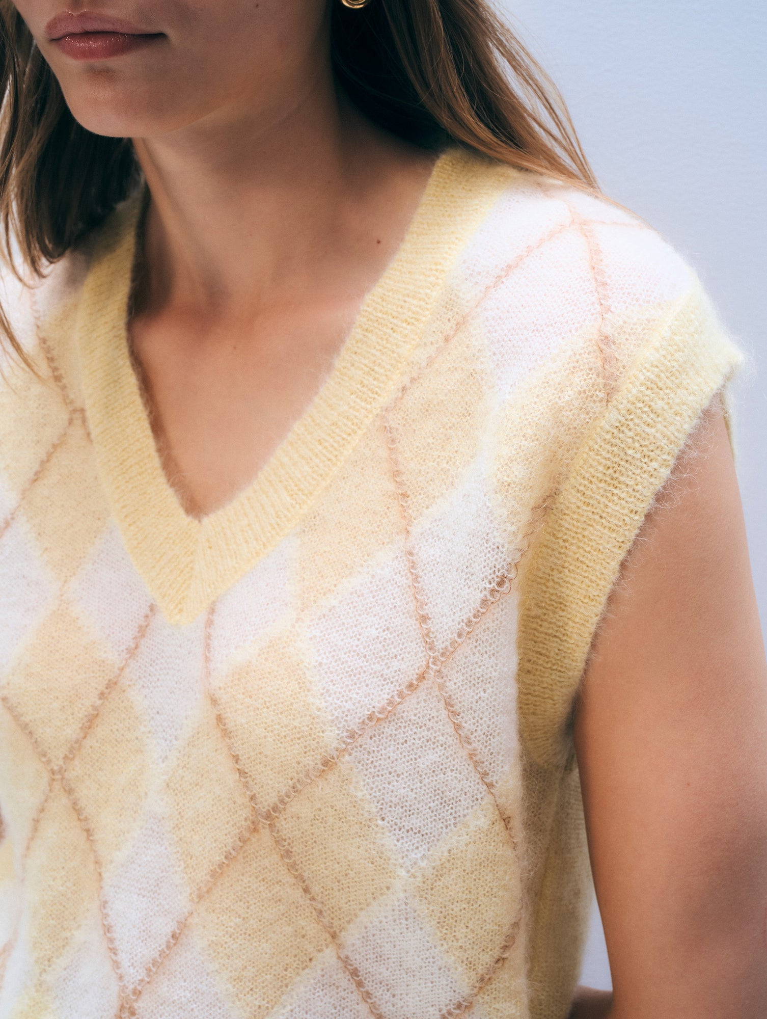 Mohair Luxe Argyle Vest | Lemonade Combo