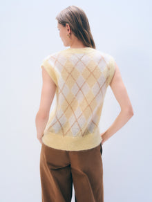 Mohair Luxe Argyle Vest | Lemonade Combo