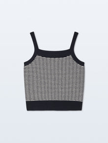 Boucle Tank Top | Midnight / Ivory Stripe