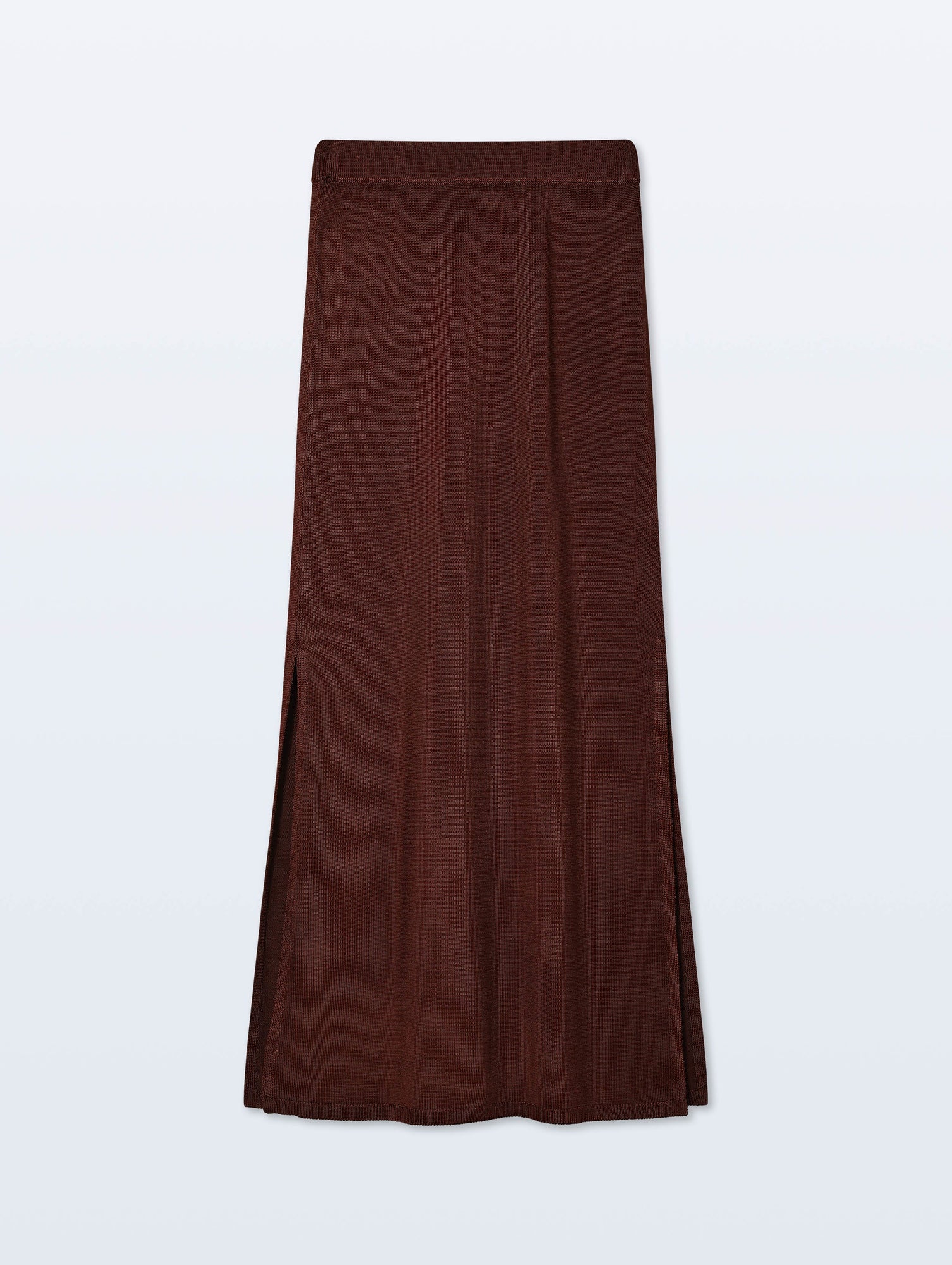 Luster Viscose Skirt | Rich Brown