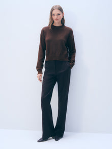 Cotton Tape Crewneck | Dark Espresso