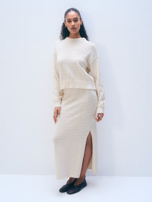 Cotton Tape Crewneck | Ecru