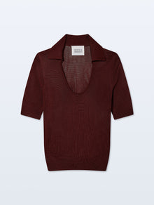 Luster Viscose Scoop Neck Top | Rich Brown