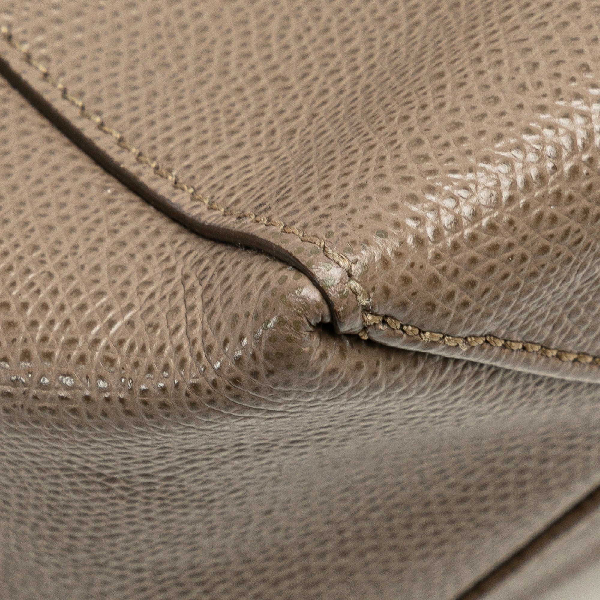 Celine | Pre-Owned Small Grained Calfskin Vertical Cabas Satchel | Brown/Beige