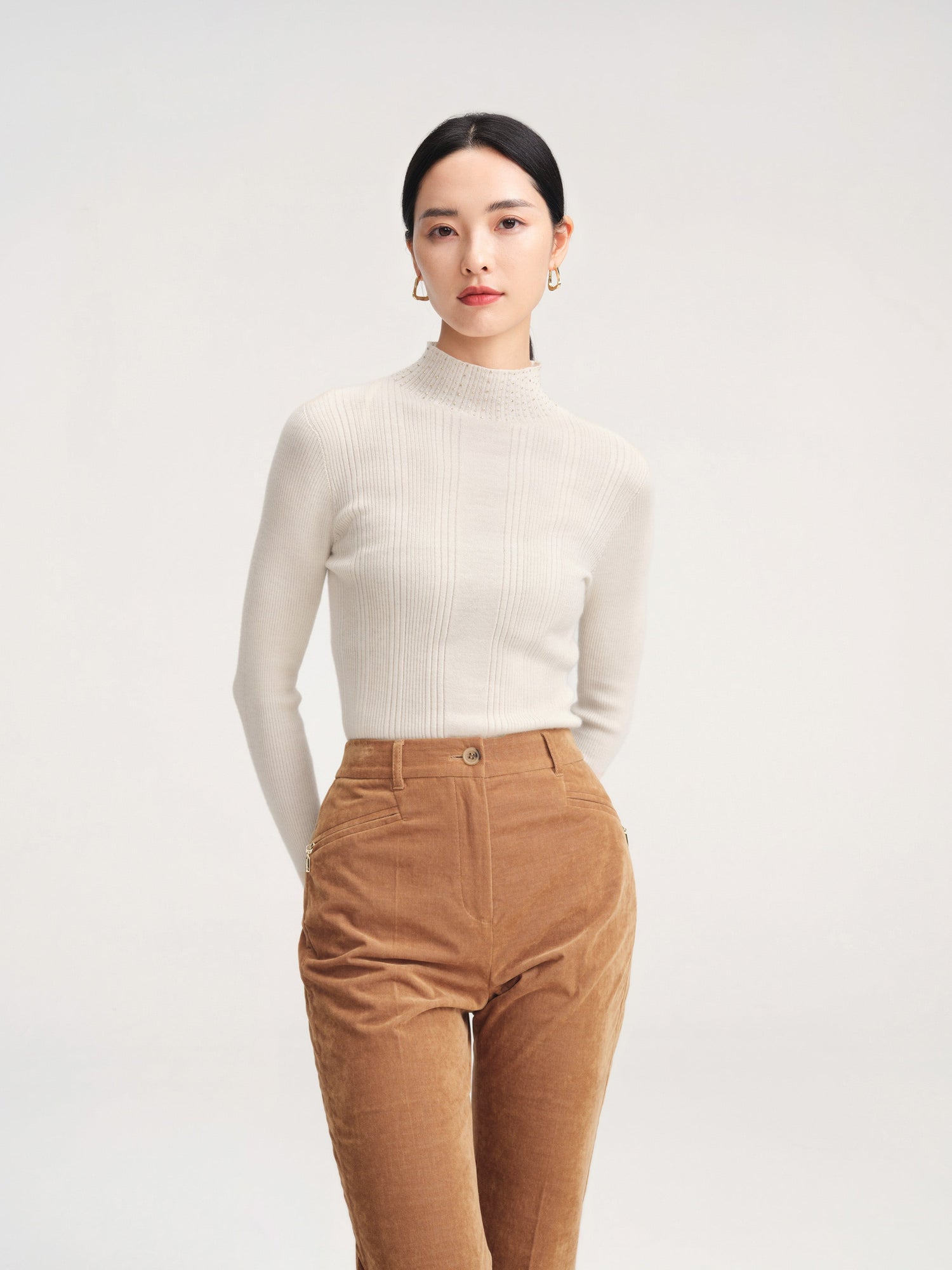 Straight Leg Pants | Cream
