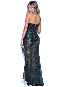 Umme Sequin Gown | Emerald Green