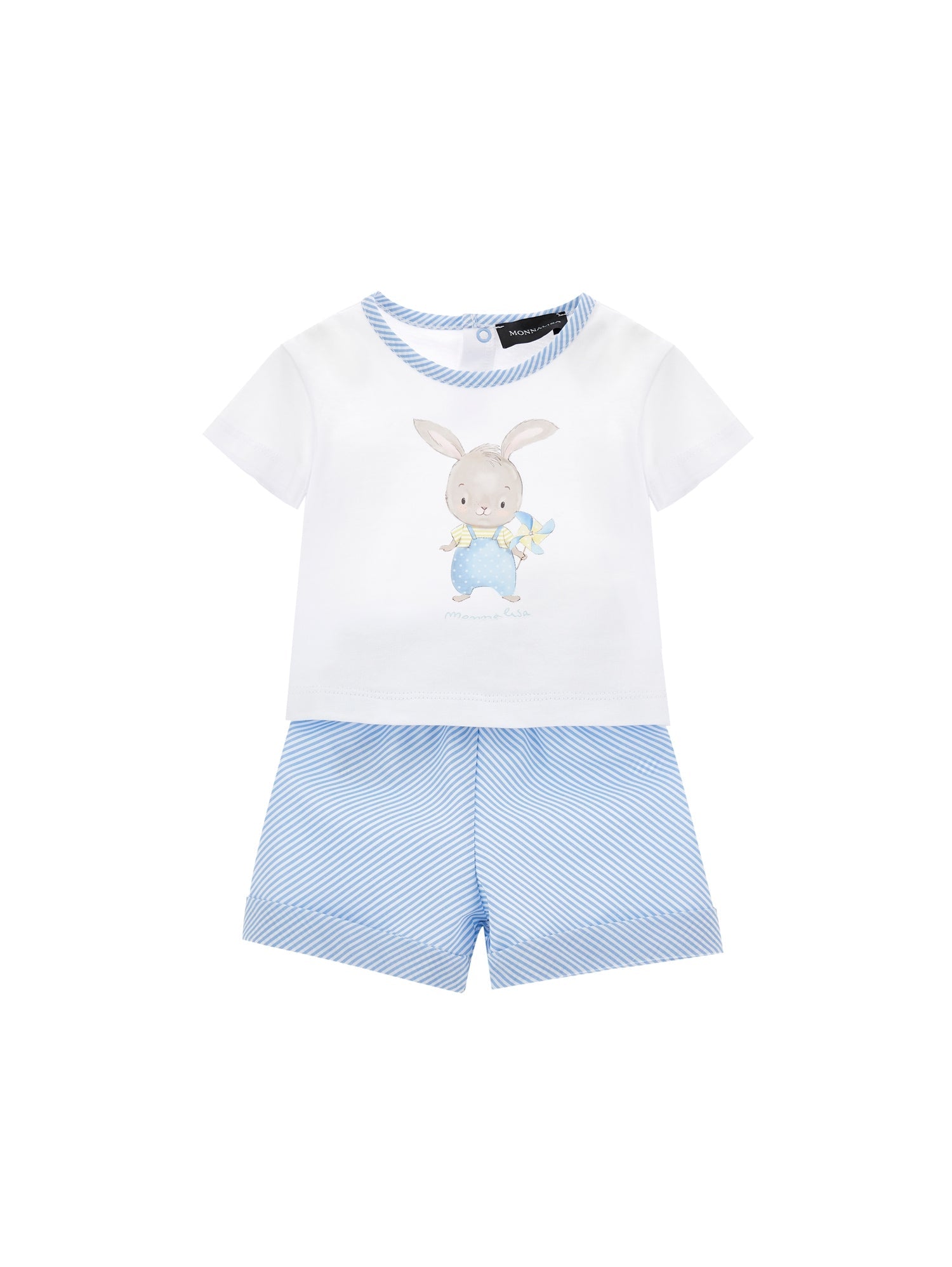 Boys | Two-Piece Newborn Jersey Set | White/Cloud
