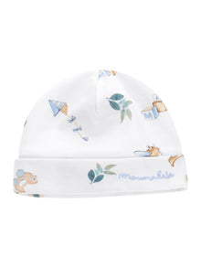 Boys | Cotton Bonnet With Pattern | White/Cloud