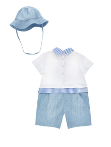 Boys | Lion Two-Piece Set | White/Indigo