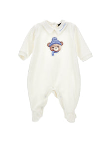 Boys | Chenille Playsuit With Collar | Cream