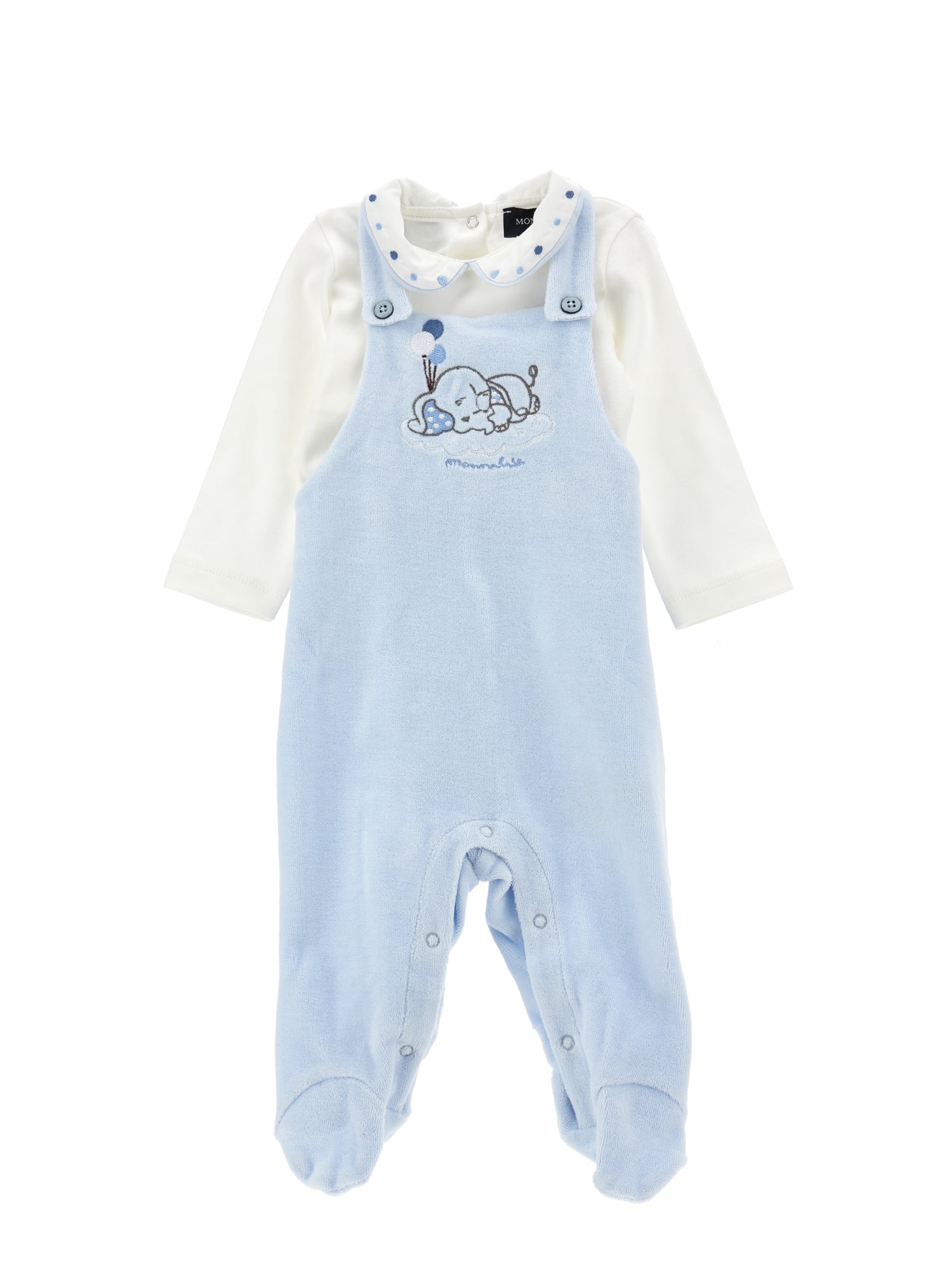 Boys | Cotton Chenille Dungarees Set | Cream/Cloud
