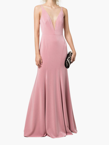 Crema Deep V Gown | Rose