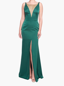 Emilia Satin Gown | Jade