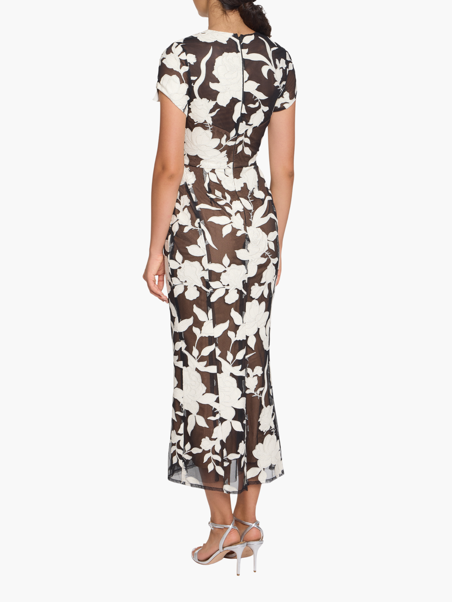 Leather Guipure Sheath Maxi Dress | Black Ivory