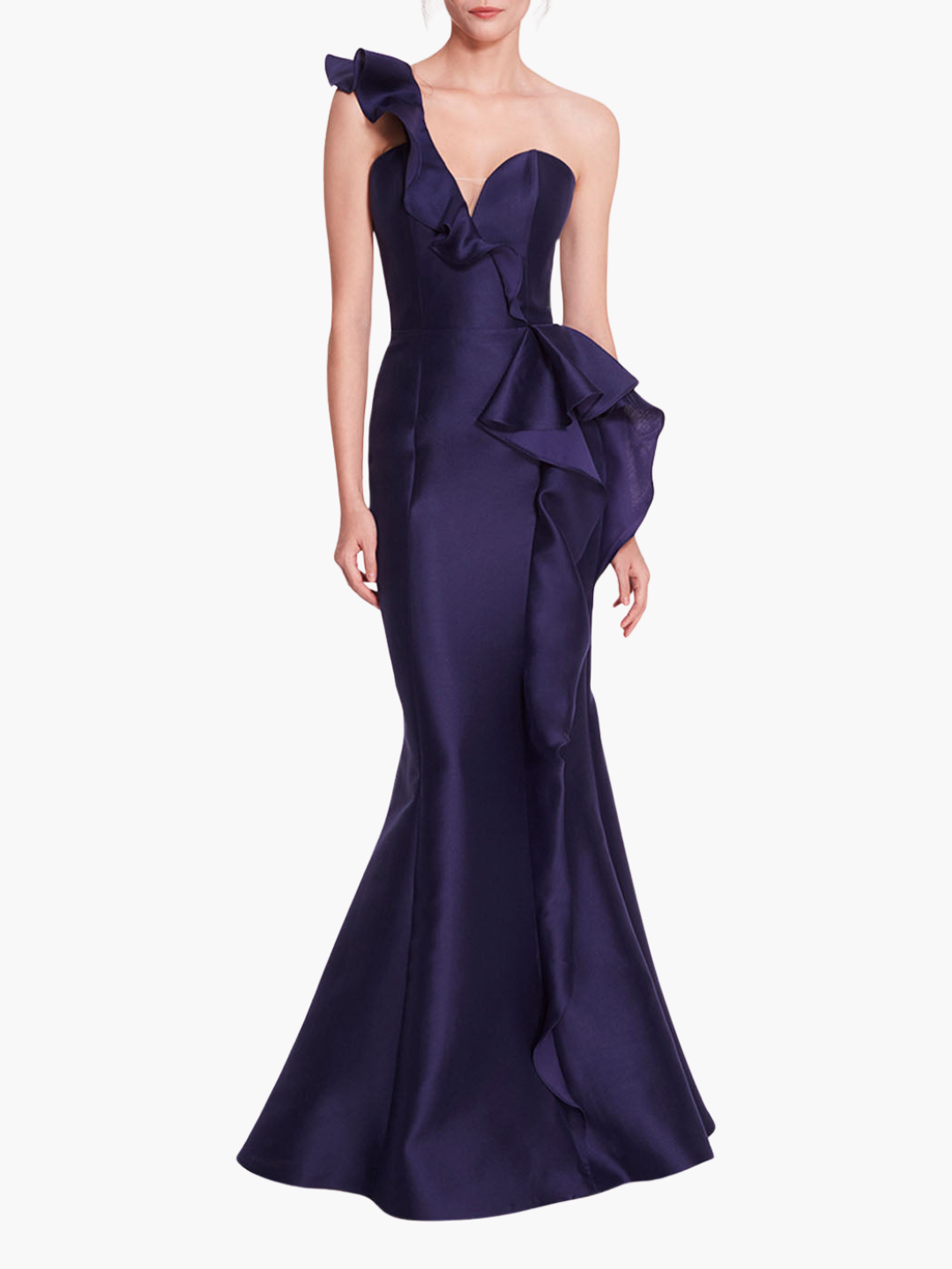 Silk Mikado Gown | Navy
