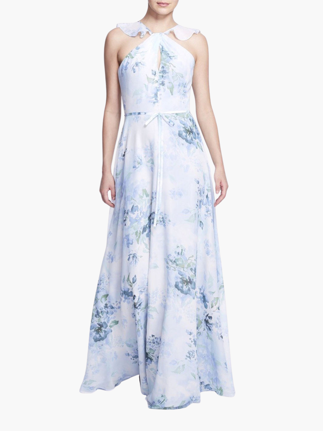 Pavia Printed Gown | Dusty Blue