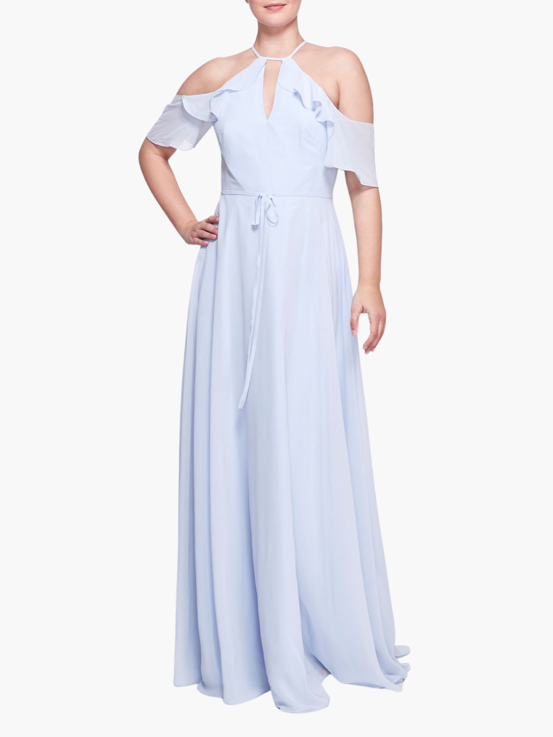 Ferrara Cold-Shoulder Gown | Ice Blue