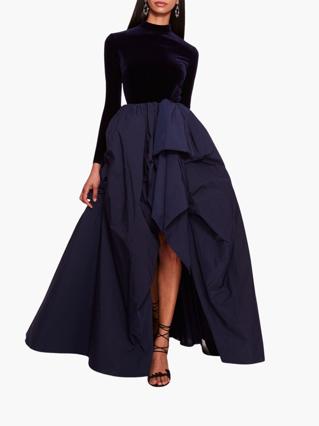 Velvet Taffeta Gown | Midnight