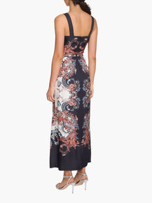 Garden of Eve Sleeveless Twill Maxi Dress | Blue/Red