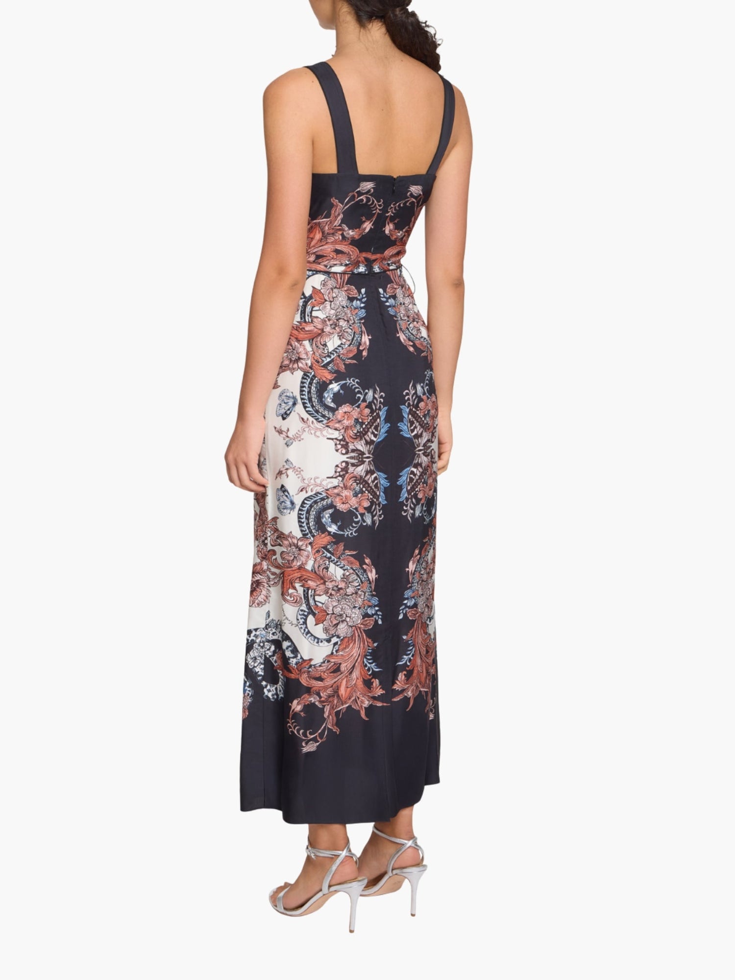 Garden of Eve Sleeveless Twill Maxi Dress | Blue/Red