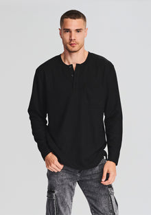 Mens | Victor Long Sleeve Shirt | Black