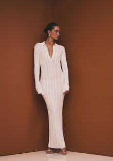 Womens | Azula Rib Knit Maxi Dress | Porcelain