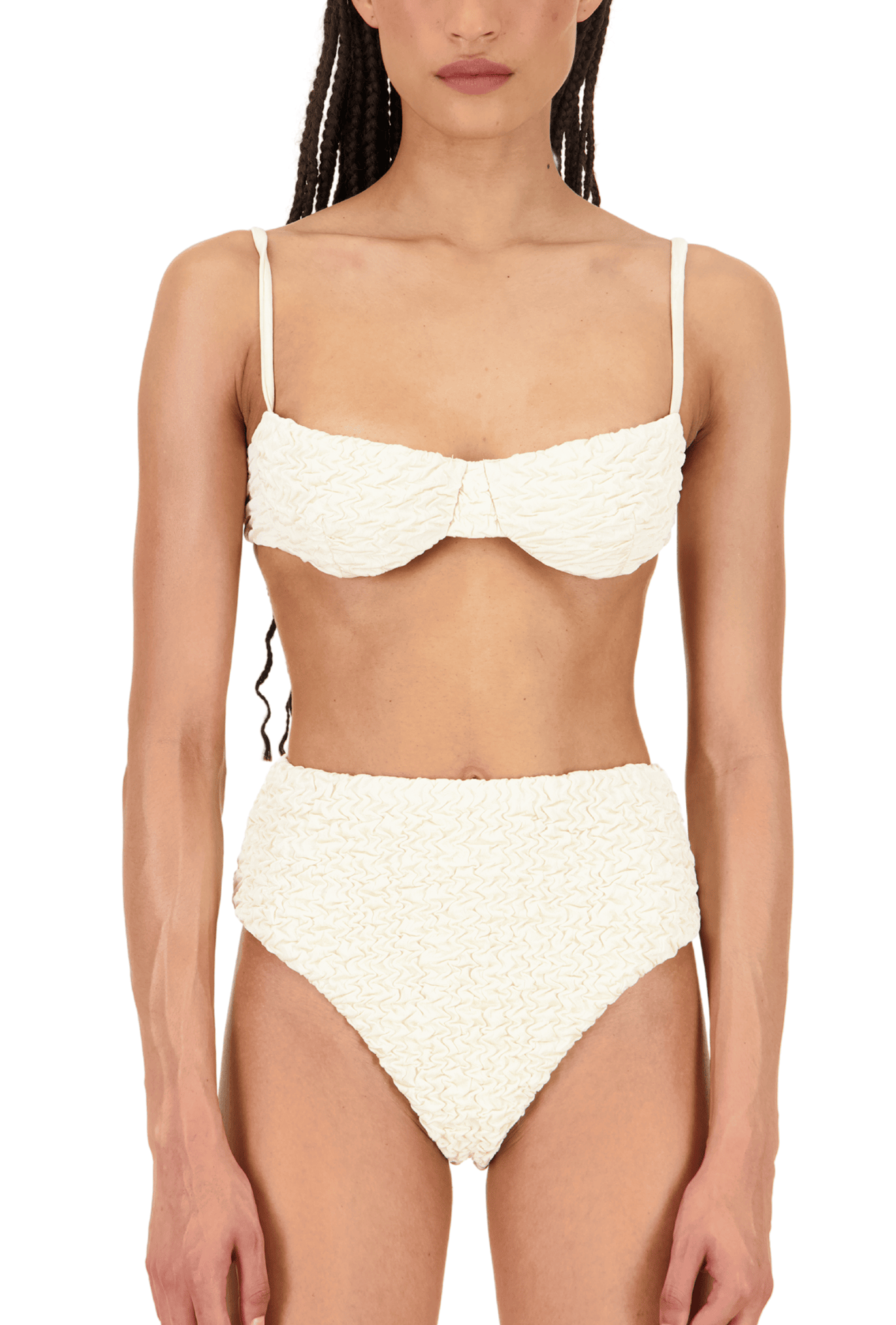 The Isla Bottom | Ivory Luxe Crinkle