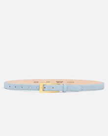 Mini No. 10 Belt | Baby Blue Suede/Gold