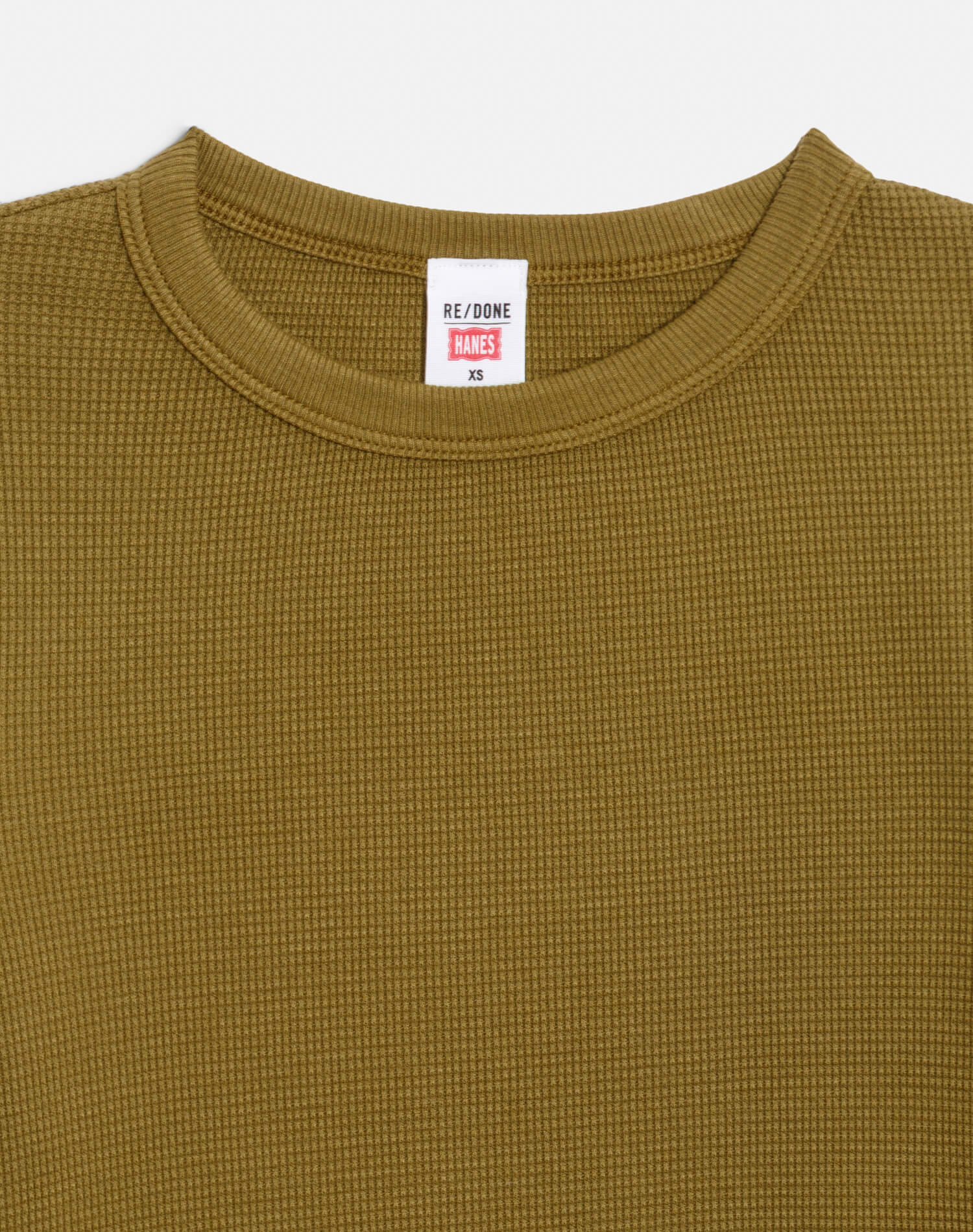 Womens | Hanes Waffle Baby Long Sleeve | Fatigue