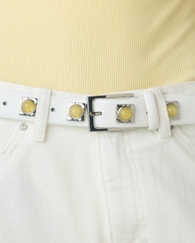 No. 2 Belt | Chalk/Lemon