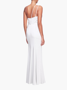 Novara One Shoulder Strappy Gown | Dove Grey