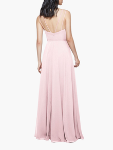 Valentia Chiffon V-Neck Gown | Blush