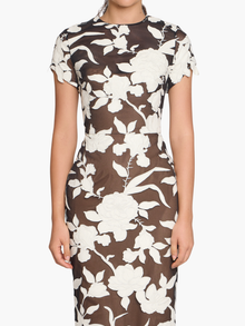 Leather Guipure Sheath Maxi Dress | Black Ivory