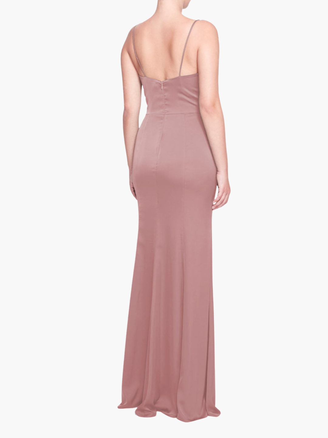Emilia Charmuse Deep V Gown | Rose