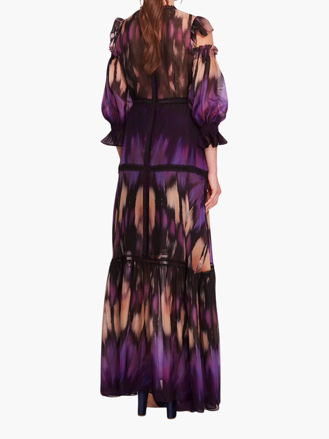 Abstract Viscose Maxi Dress | Purple Multi