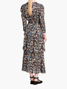 Juniper 3-Tier Embroidered Maxi Dress | Black Blue