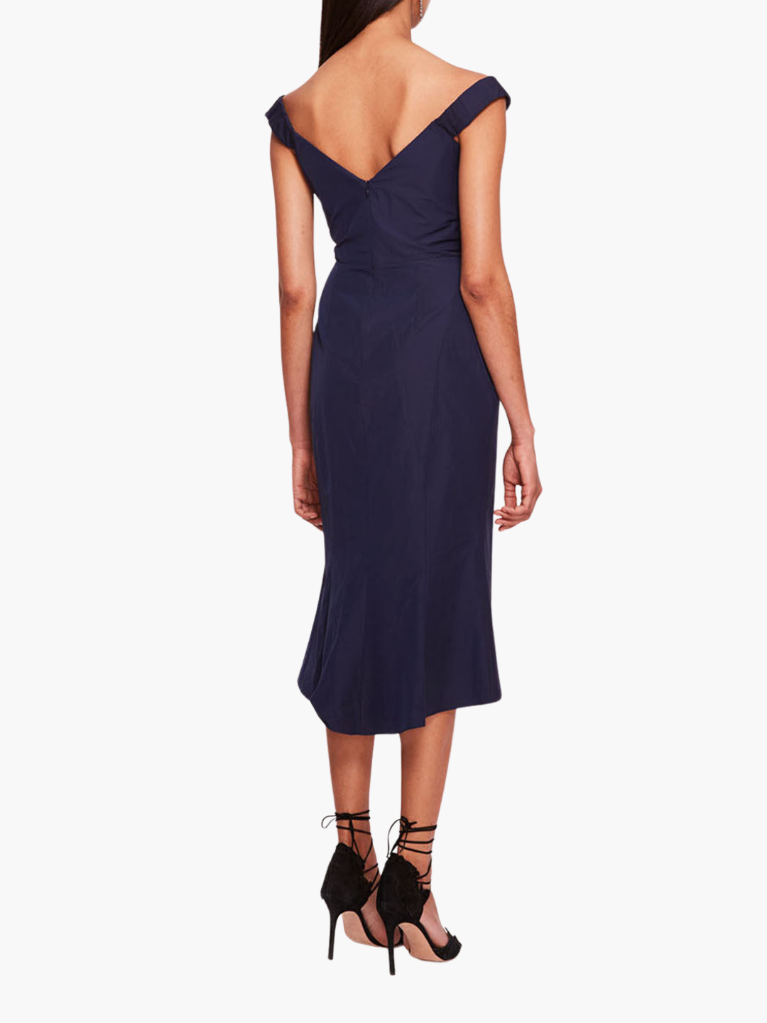 Taffeta Trumpet Midi Dress | Midnight