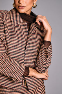 Womens | Jessamine Jacket | Camel Houndstooth
