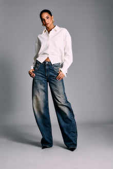 Womens | Marbel Mid Rise Barrel Jean | Dusk