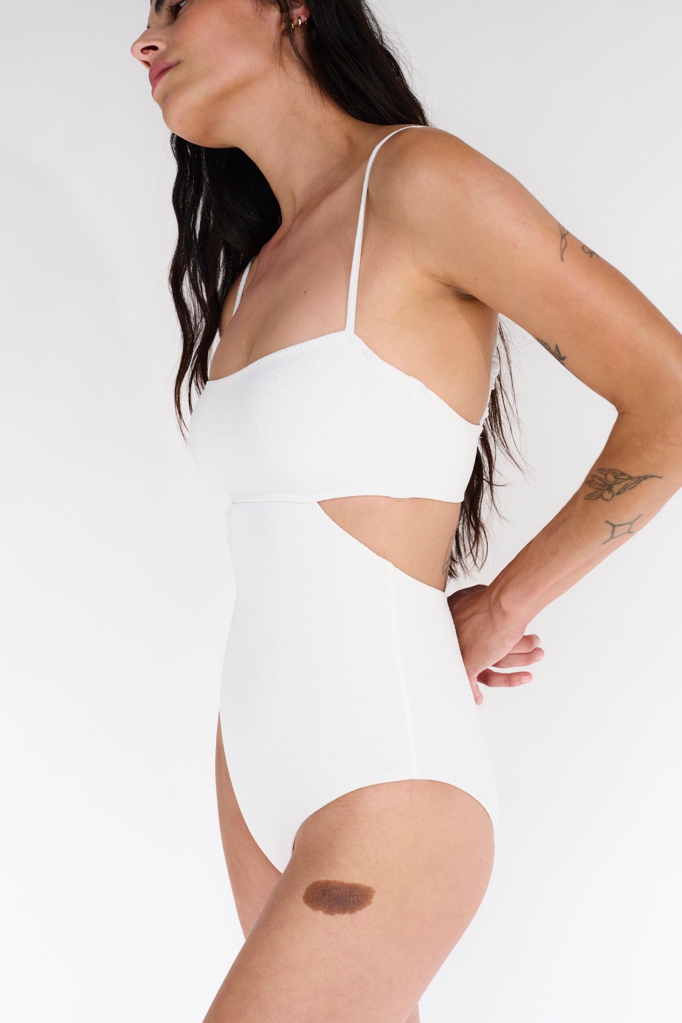 Boucle Hidden Underwire One Piece Suit | White