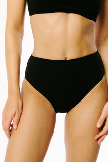 Essential High Waist Bikini Bottom | Black