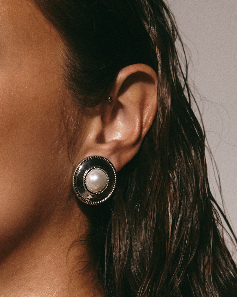 The Pearl Statement Studs | Silver