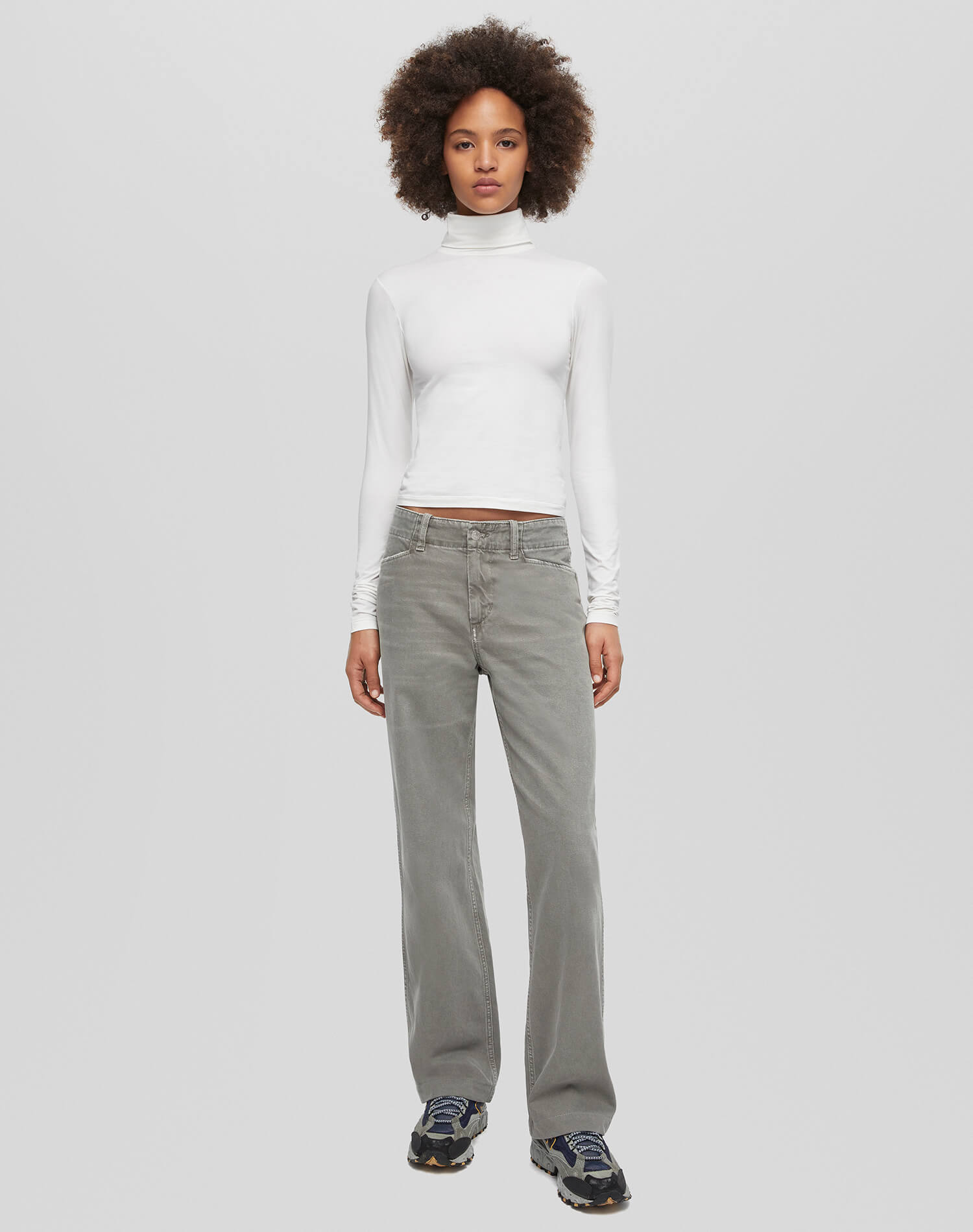 Womens | Hanes Sheer Turtleneck | Vintage White